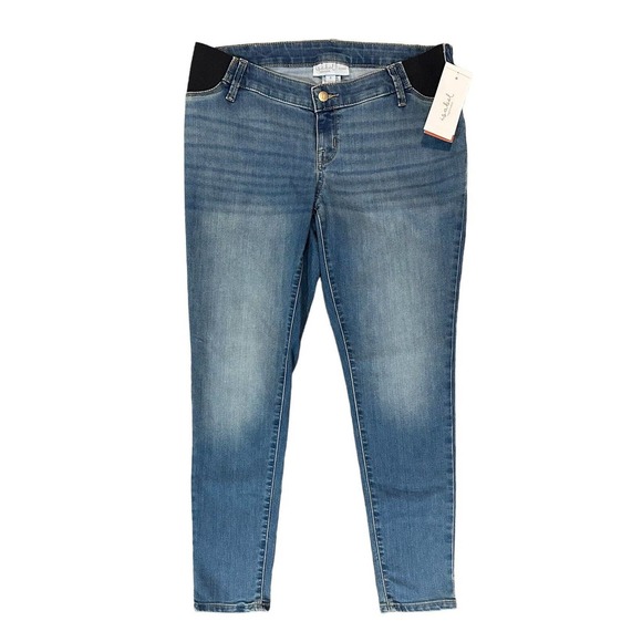 NWT Isabel Maternity By Ingrid & Isabel Skinny Jegging Jeans Blue Denim Size 8 - Picture 1 of 16